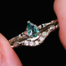 Load image into Gallery viewer, Magnolia oval and pear rings (over 30 gem options; made to order)