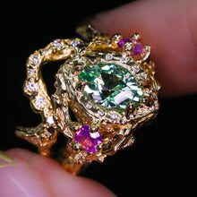 Load image into Gallery viewer, Queen of Garden &amp; Glade: one of a kind 14k ring