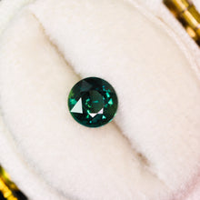 Load image into Gallery viewer, Create your own ring: 0.88ct dark teal round sapphire