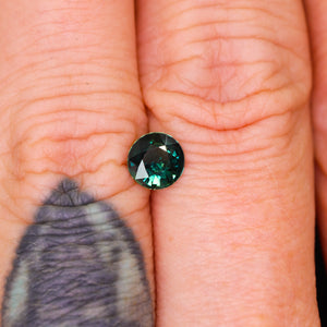 Create your own ring: 0.88ct dark teal round sapphire