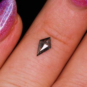 Create your own ring: 0.26ct rosecut kite salt & pepper diamond