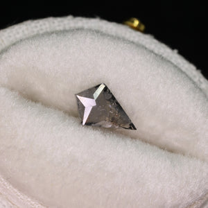 Create your own ring: 0.43ct rosecut kite salt & pepper diamond