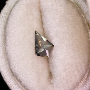 Create your own ring: 0.43ct rosecut kite salt & pepper diamond