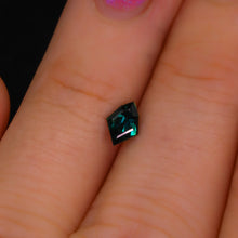 Load image into Gallery viewer, Create your own ring: 0.56ct teal/green step geo/kite sapphire