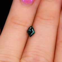 Load image into Gallery viewer, Create your own ring: 0.56ct teal/green step geo/kite sapphire