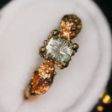 Load image into Gallery viewer, Siren Ring: 14k Starbrite pastel green Montana sapphire (ooak)