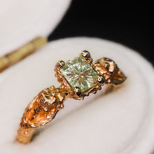 Load image into Gallery viewer, Siren Ring: 14k Starbrite pastel green Montana sapphire (ooak)