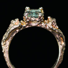 Load image into Gallery viewer, Siren Ring: 14k Starbrite pastel green Montana sapphire (ooak)