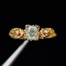 Load image into Gallery viewer, Siren Ring: 14k Starbrite pastel green Montana sapphire (ooak)