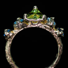 Load image into Gallery viewer, Luna Rose: 14k Starbrite Australian sapphire 5-stone ring (ooak)