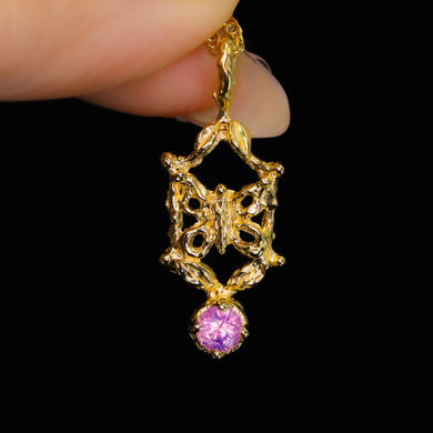 Butterfly Portal: 14K charm/pendant (36 stone options)