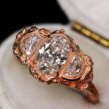 Load image into Gallery viewer, Vespera: 2ct oval and half-moon ring (made to order)