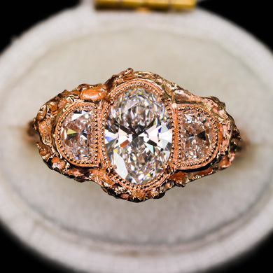 Vespera: 2ct oval and half-moon diamond ring