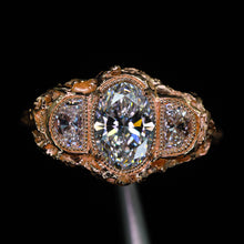 Load image into Gallery viewer, Vespera: 2ct oval and half-moon ring (made to order)