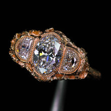 Load image into Gallery viewer, Vespera: 2ct oval and half-moon ring (made to order)