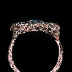 Vespera: 2ct oval and half-moon ring (made to order)