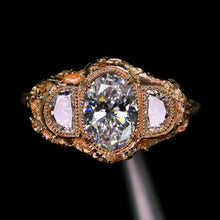 Load image into Gallery viewer, Vespera: 2ct oval and half-moon ring (made to order)