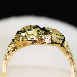 Nightingale: toi et moi ring with 0.89ct vintage OEC diamonds