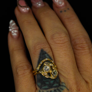 Nightingale: toi et moi ring with 0.89ct vintage OEC diamonds