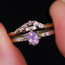 Load image into Gallery viewer, Oakley: 14k palladium white gold, lavender/pink sapphire &amp; diamond ring