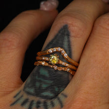 Load image into Gallery viewer, Oakley: 14k rose gold, bicolor Montana sapphire &amp; diamond ring