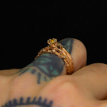 Load image into Gallery viewer, Oakley: 14k rose gold, bicolor Montana sapphire &amp; diamond ring