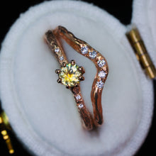 Load image into Gallery viewer, Oakley: 14k rose gold, bicolor Montana sapphire &amp; diamond ring