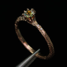 Load image into Gallery viewer, Oakley: 14k rose gold, bicolor Montana sapphire &amp; diamond ring