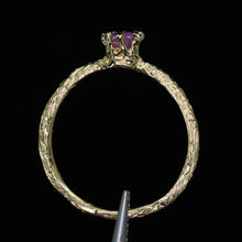 Load image into Gallery viewer, Oakley: 14k yellow gold, pink opalescent sapphire &amp; diamond ring