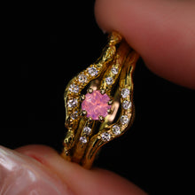 Load image into Gallery viewer, Oakley: 14k yellow gold, pink opalescent sapphire &amp; diamond ring