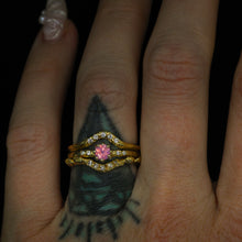 Load image into Gallery viewer, Oakley: 14k yellow gold, pink opalescent sapphire &amp; diamond ring