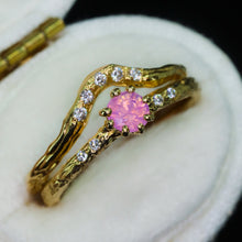 Load image into Gallery viewer, Oakley: 14k yellow gold, pink opalescent sapphire &amp; diamond ring