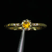 Load image into Gallery viewer, Oakley: 14k yellow gold, bicolor Montana sapphire &amp; diamond ring