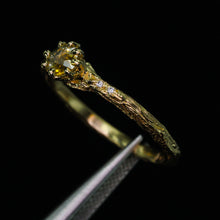 Load image into Gallery viewer, Oakley: 14k yellow gold, bicolor Montana sapphire &amp; diamond ring