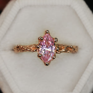 Moonflower: 14k rose gold & marquise pink sapphire