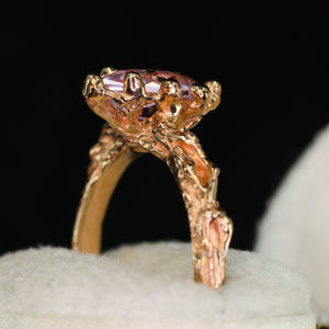 Moonflower: 14k rose gold & marquise pink sapphire