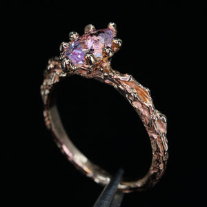 Moonflower: 14k rose gold & marquise pink sapphire