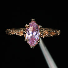 Load image into Gallery viewer, Moonflower: 14k rose gold &amp; marquise pink sapphire