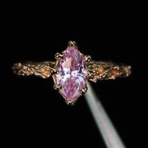 Moonflower: 14k rose gold & marquise pink sapphire