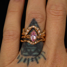 Load image into Gallery viewer, Moonflower: 14k rose gold &amp; marquise pink sapphire