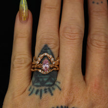 Load image into Gallery viewer, Moonflower: 14k rose gold &amp; marquise pink sapphire