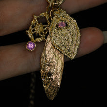 Load image into Gallery viewer, My Flowers are Butterflies: 14k and sapphire pendant/charm