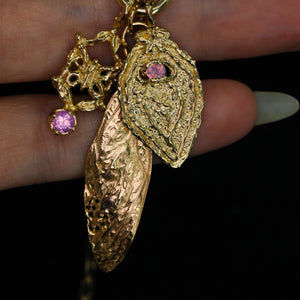 My Flowers are Butterflies: 14k and sapphire pendant/charm