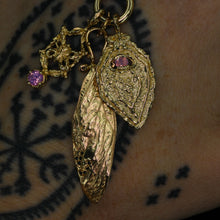 Load image into Gallery viewer, My Flowers are Butterflies: 14k and sapphire pendant/charm