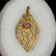 Load image into Gallery viewer, My Flowers are Butterflies: 14k and sapphire pendant/charm