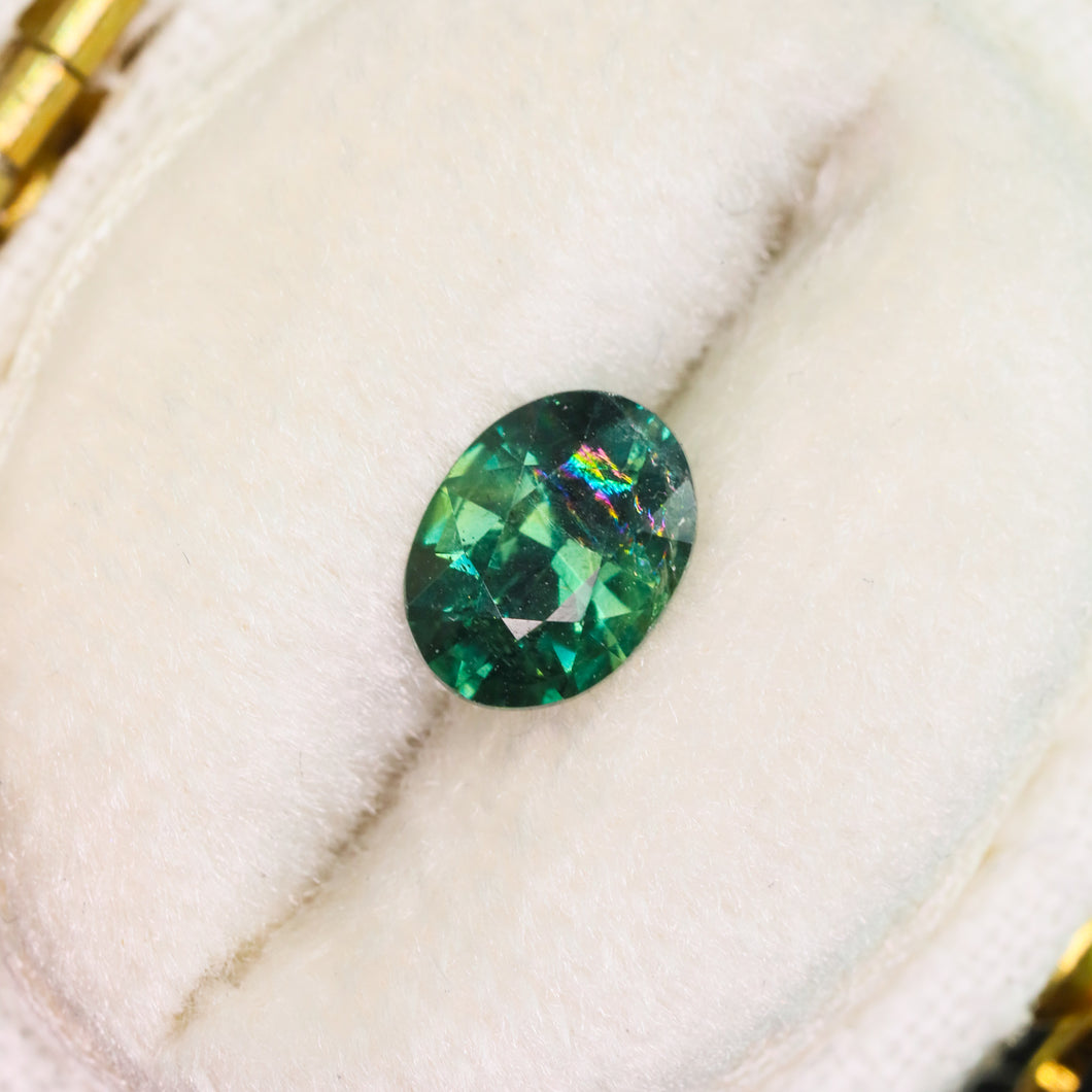 Create your own ring: 1.23ct teal/green oval sapphire