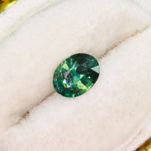 Load image into Gallery viewer, Create your own ring: 1.23ct teal/green oval sapphire