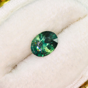 Create your own ring: 1.23ct teal/green oval sapphire