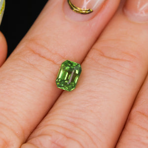 Create your own ring: 1.74ct green emerald cut sapphire