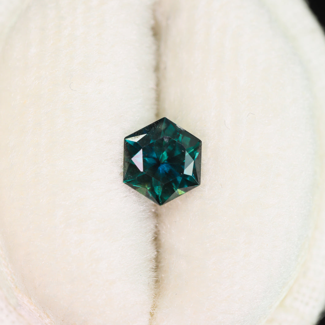 Create your own ring: 0.75ct dark parti/teal Australian sapphire